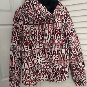 Michael Kors Kids Logo Print Raincoat - Red, Black, and White. Very stylish